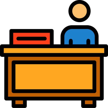 masa mobilyası simgesi, vektör illüstrasyonu