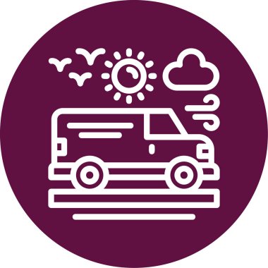 Otobüs ile vektör illüstrasyonu