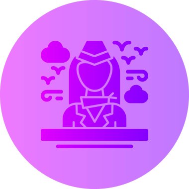 Sırt çantalı bir kadının vektör çizimi