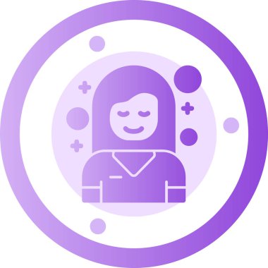 Kadın. Web simgesi basit illüstrasyon