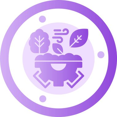 Bir bitki simgesinin vektör illüstrasyonu