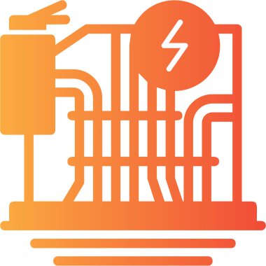 Elektrik. Web simgesi basit illüstrasyon