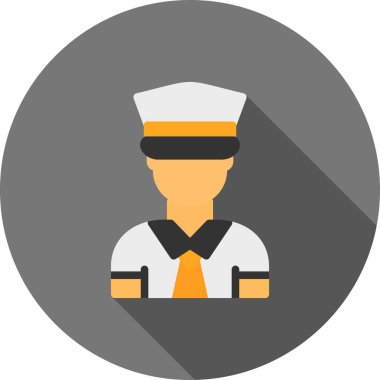 Kaptan düz vektör simgesi