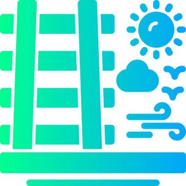 Hava tahmini rüzgar simgesi düz stil