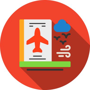 Uçak bileti simgesi düz stil