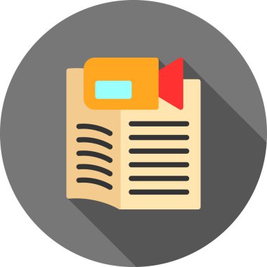 Kitap düz simgesi, vektör, illüstrasyon