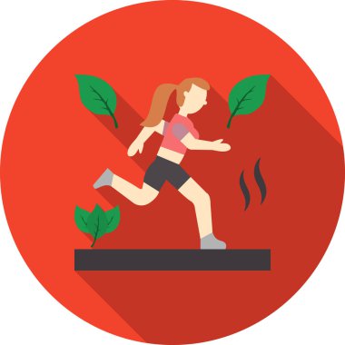 çalışan kadın spor düz simgesi