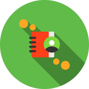 Yeşil ve kırmızı yuvarlak simgenin vektör çizimi