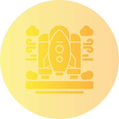 Roket. Web simgesi basit illüstrasyon