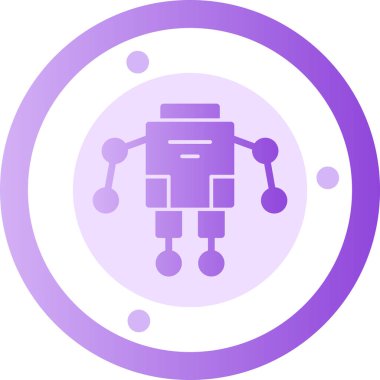Rozet stili yapay zeka robot simgesi