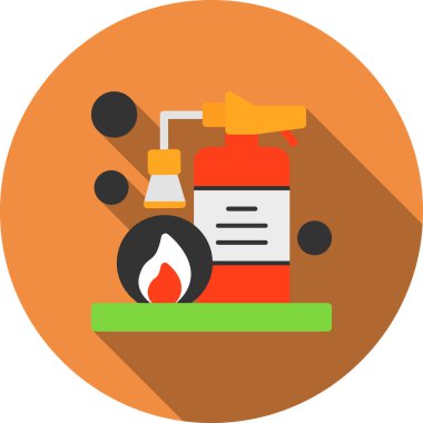 Yangın söndürücüsü. Basit resimleme