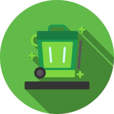 Çöp can düz vektör simgesi