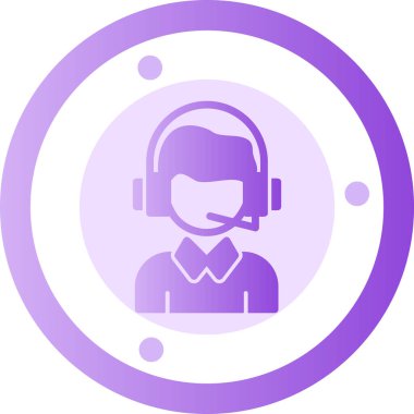 vector illustration of a man with a headset