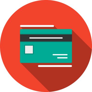 Soyut arkaplanda kredi kartı simgesi izole edildi. düz dizayn.