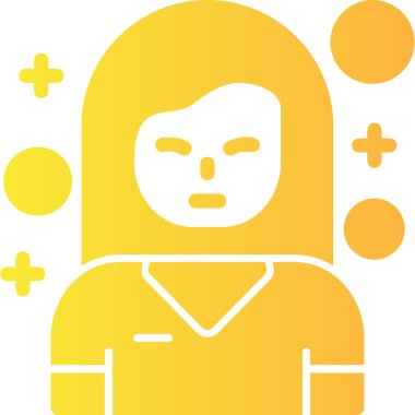 Yüzünde sarı maske olan bir kadın yüzü.