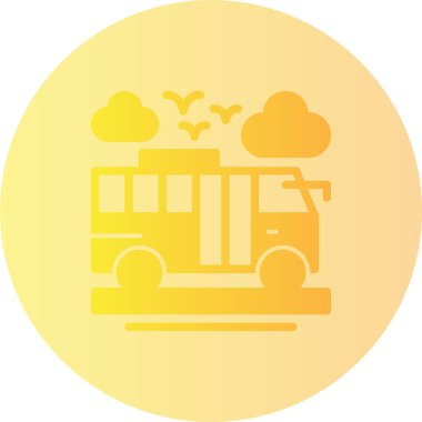 Otobüs. Web simgesi basit illüstrasyon