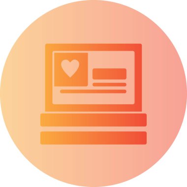 Kalp. Web simgesi basit illüstrasyon