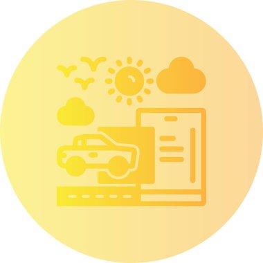 Basit vektör simgesi, arabanın illüstrasyonu