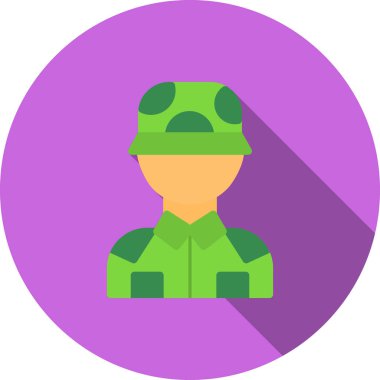 Askeri bir ikon. Askerin vektör illüstrasyonu