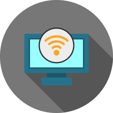 İnternet simgesi. Web için wifi vektör simgelerinin düz çizimi