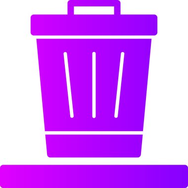 Çöp kutusu simgesi basit vektör illüstrasyonu