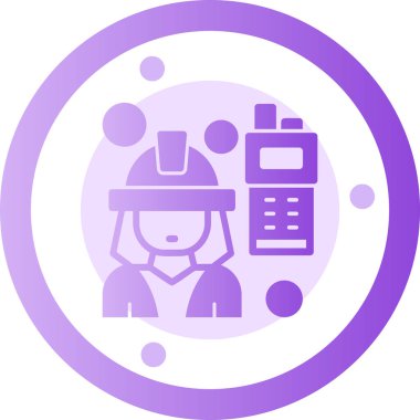 Kadın mühendis. Basit illüstrasyon