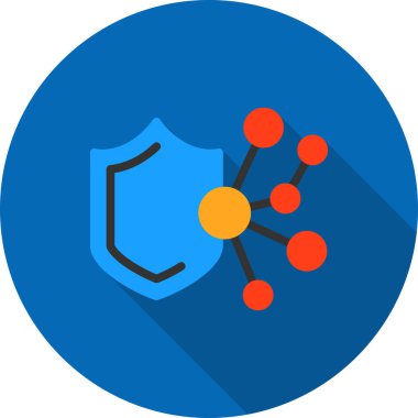 Mavi virüslü bir kalkanın vektör çizimi