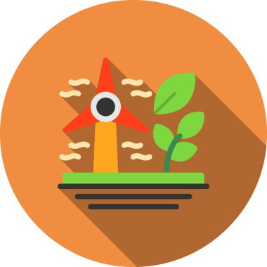 Kaktüs simgesi, düz vektör illüstrasyonu