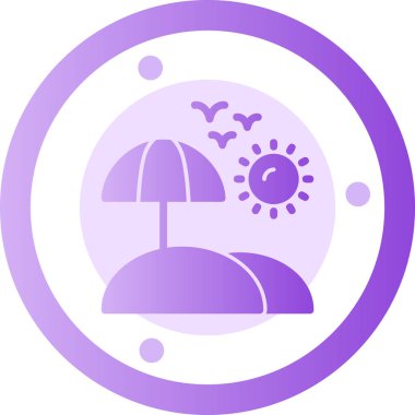 şemsiye simgesi, vektör illüstrasyonu