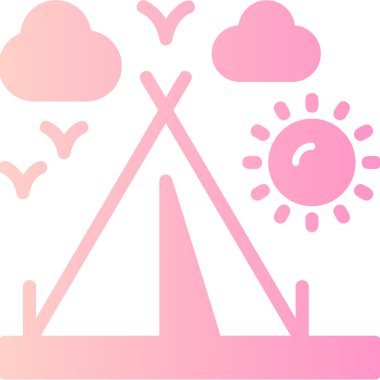 Yaz tatili plaj ikonu taslak tarzında