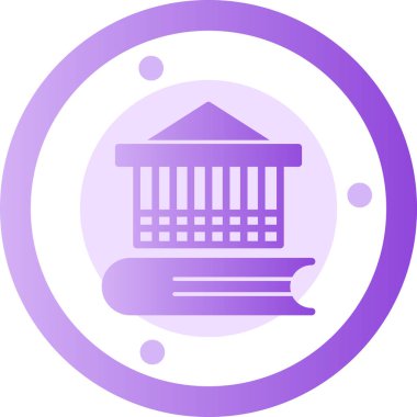 kitaplık simgesi, vektör illüstrasyonu