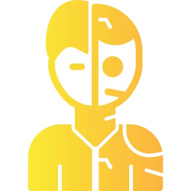 Web ve uygulama uygulaması tasarımı için beyaz arkaplanda robot simgesi vektörü izole edildi, robot logosu kavramı