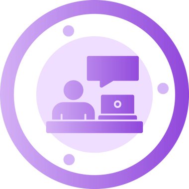 İş Sohbeti Glyph Griedent, Vektör İllüstrasyonu