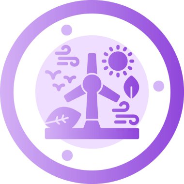 Eşsiz rüzgar türbini vektör simgesi