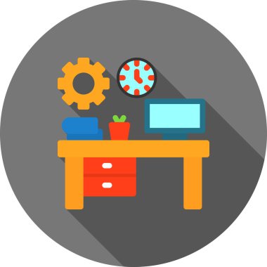 ofis masası vektör simgesi.