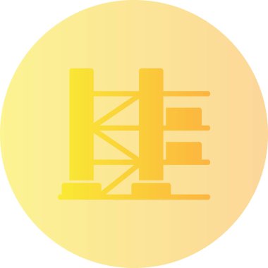 Bir evin çatısına sahip bir vincin vektör simgesi