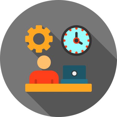 düz zaman yönetim simgesi tasarımı