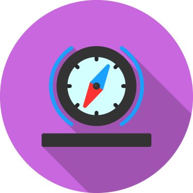 pusula düz simgesi, vektör illüstrasyonu.