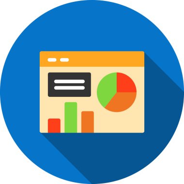 veri analizi düz simge, vektör, illüstrasyon