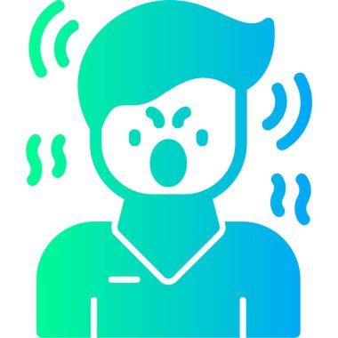 Moda düz stil izole edilmiş arka planda humma ikonu olan adam