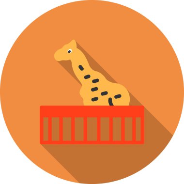 Düz dizayn edilmiş beyaz arka planda bir zürafa. vektör illüstrasyonu