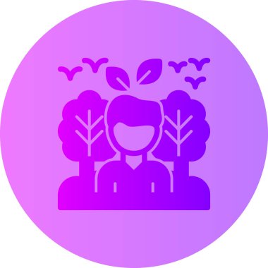 Parktaki bir kızın vektör çizimi