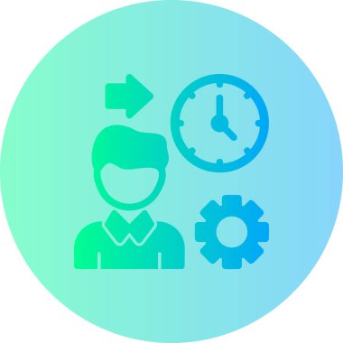 Saat ile iş simgesinin vektör illüstrasyonu