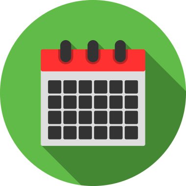 Takvim Düz Gölgesi, Vektör İllüstrasyonu