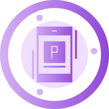 Basit vektör simgesi, cep telefonu illüstrasyonu