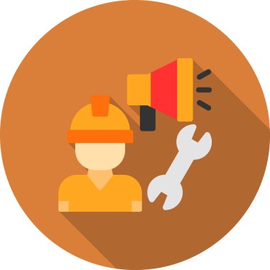 çekiç simgesi ile inşaat işçisi