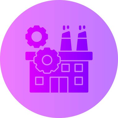 Fabrika. Web simgesi basit illüstrasyon