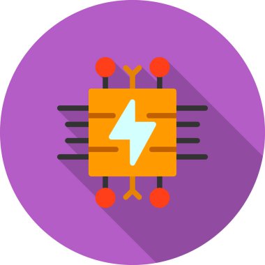 elektrik gücü düz simgesi