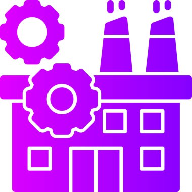 Bir fabrika simgesinin vektör illüstrasyonu