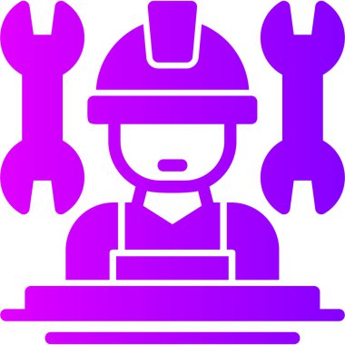 İnşaat mühendisi simgesi, vektör illüstrasyon tasarımı